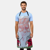 Adorable Ladybug mit Hübschem rosa Ballon Bouquet Schürze (Getragen)