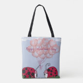 Adorable Ladybug mit Hübschem rosa Ballon Bouquet Tasche (Rückseite)