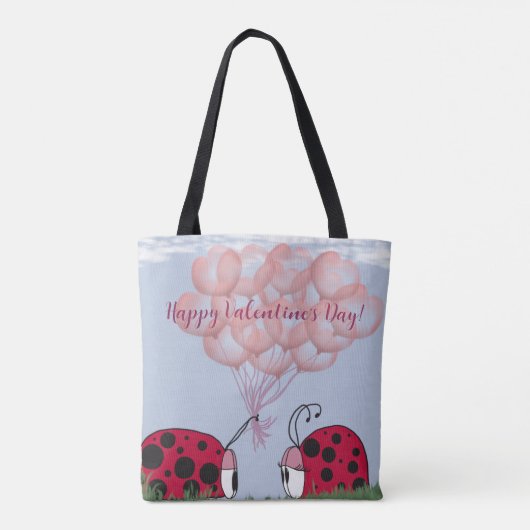 Adorable Ladybug mit Hübschem rosa Ballon Bouquet Tasche (Rückseite)