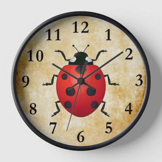 Adorable Ladybug Wall Clock! Uhr (Vorderseite)