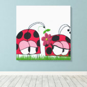 Adorable Ladybug Wog seine neue Liebe Cartoon Leinwanddruck (Insitu (Holzboden))