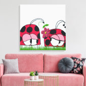 Adorable Ladybug Wog seine neue Liebe Cartoon Leinwanddruck (Insitu (Wohnzimmer))