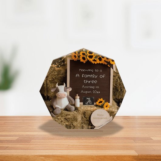 Adorable landesähnliche Schwangerschaftsankündigun Fotoblock