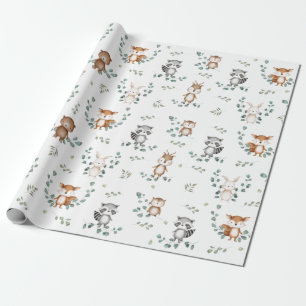 Adorable Landtiere aus Wäldern und Wäldern Kleinti Geschenkpapier