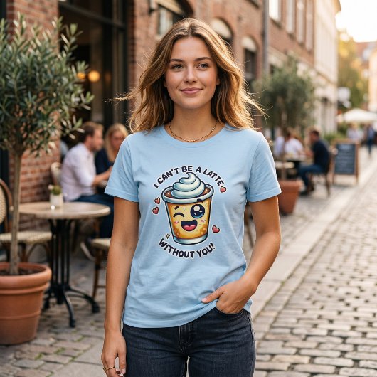 Adorable Latte Pup Design T-Shirt