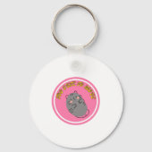 Adorable Lazy Cat "Too Cute To Move" Design Schlüsselanhänger (Vorderseite)