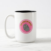 Adorable Lazy Cat "Too Cute To Move" Design Zweifarbige Tasse (Links)