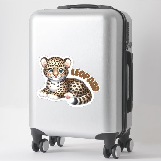 Adorable Leopard - Kinderzimmer Aufkleber (Koffer)