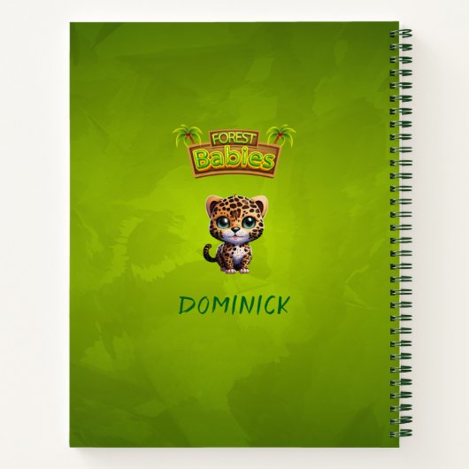 Adorable Leopard Kitten Woodland Wildlife Felge 🐆 Notizblock (Rückseite)