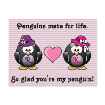 Adorable Lesbian Pinguine Zwei-Brides-Herz-Hut