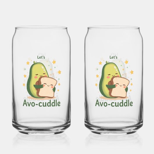 Adorable "Let's Avo-Cuddle" Food Pun Dosenglas (Rückseite)