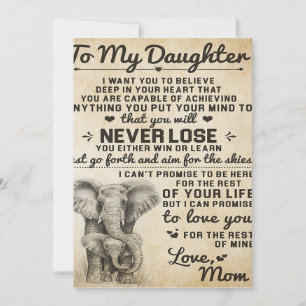 Adorable Letter To Daughter   Lovely Gift Feiertagskarte