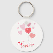 Adorable Liebe Balloons & Hearts - Niedlich Valent Schlüsselanhänger (Vorderseite)