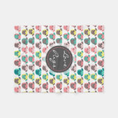 Adorable "Liebe Möpsen" farbige Möpsen Veranschaul Fleecedecke (Vorderseite (Horizontal))