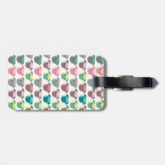 Adorable "Liebe Möpsen" farbige Möpsen Veranschaul Gepäckanhänger (Rückseite horizontal)