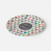 Adorable "Liebe Möpsen" farbige Möpsen Veranschaul Pappteller (Schrägansicht)