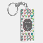 Adorable "Liebe Möpsen" farbige Möpsen Veranschaul Schlüsselanhänger (Vorderseite links)