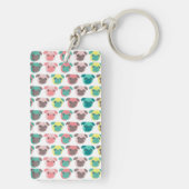 Adorable "Liebe Möpsen" farbige Möpsen Veranschaul Schlüsselanhänger (Rückseite)