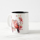 Adorable - Liebesvögel Zweifarbige Tasse (Vorderseite Links)