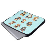 Adorable Light Blue Cat Theme Electronics Bag Laptopschutzhülle (Vorne Knopf)