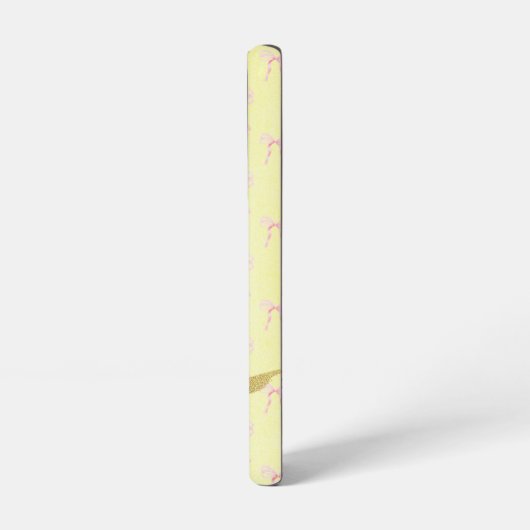 .Adorable Light Yellow Pink Bow Scripture Pink Bee Samsung Galaxy Hülle (Linke Seite)