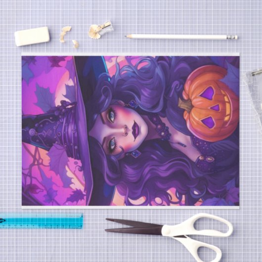 Adorable Lila Hexenkalendecke Seidenpapier (Handwerk)