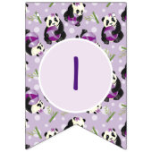 Adorable Lilac Panda Bear Baby Dusche Wimpelkette (Zweite Fahne)
