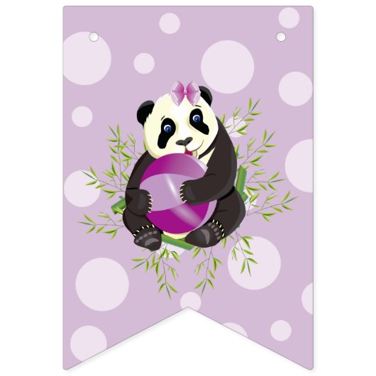 Adorable Lilac Panda Bear Baby Dusche Wimpelkette (Erste Fahne)