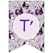 Adorable Lilac Panda Bear Baby Dusche Wimpelkette (Dritte Fahne)