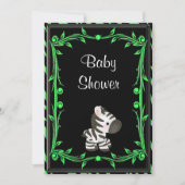 Adorable Lime Green Zebra Baby Dusche Einladung (Vorderseite)