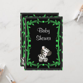Adorable Lime Green Zebra Baby Dusche Einladung