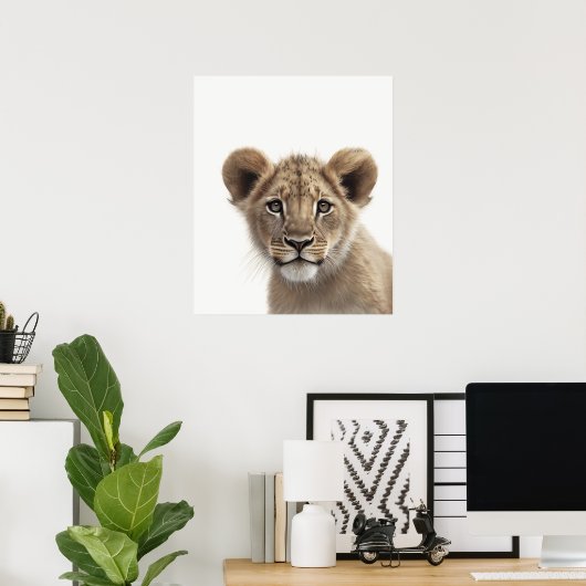 Adorable Lion Cub Baby Kinderzimmer Jungle Safari Poster (Heimbüro)