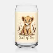 Adorable Lion Cub Christlich Art Faith Quote Dosenglas (Vorderseite)