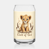 Adorable Lion Cub Christlich Art Faith Quote Dosenglas (Rückseite)