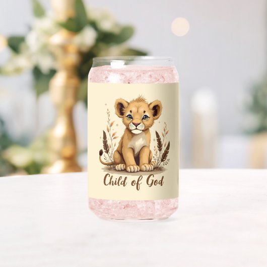 Adorable Lion Cub Christlich Art Faith Quote Dosenglas (Insitu (Hochzeit))