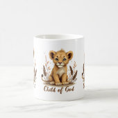Adorable Lion Cub Christlich Art Faith Quote Kaffeetasse (Mittel)