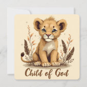Adorable Lion Cub Christlich Art Faith Quote Karte (Vorderseite)