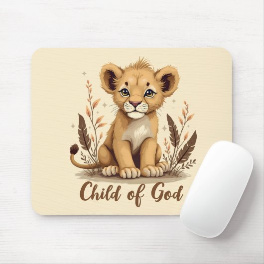Adorable Lion Cub Christlich Art Faith Quote Mousepad (Mit Mouse)