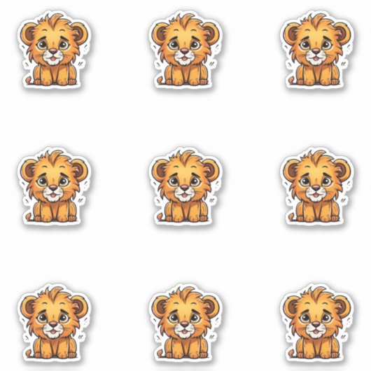 Adorable Lion Cub Sticker Pack (Vorderseite)