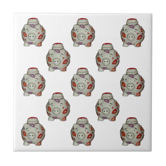 Adorable Lipstick Pig Fliese (Vorderseite)