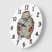 Adorable Lipstick Pig Große Wanduhr (Winkel)