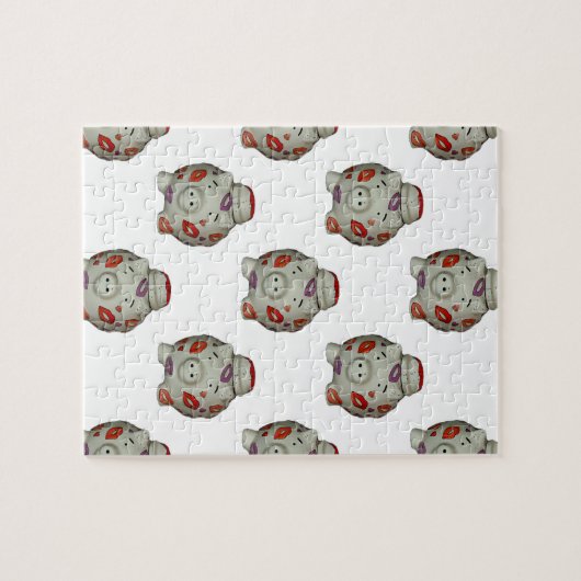 Adorable Lipstick Pig Puzzle (Horizontal)