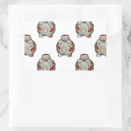 Adorable Lipstick Pig Rechteckiger Aufkleber (Tasche)