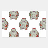 Adorable Lipstick Pig Rechteckiger Aufkleber (Vorderseite)