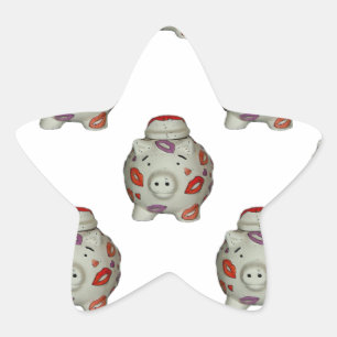 Adorable Lipstick Pig Stern-Aufkleber