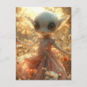 Adorable Little Alien in a Dress Postkarte (Vorderseite)