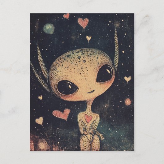 Adorable Little Alien Postkarte (Vorderseite)