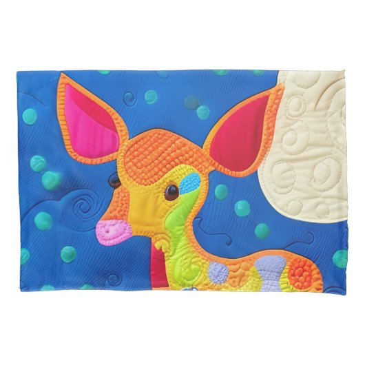 Adorable Little Baby Deer - quilt-like Design Kissenbezug (Vorderseite)