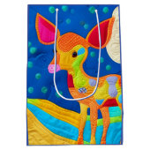Adorable Little Baby Deer - quilt-like Design Mittlere Geschenktüte (Rückseite)