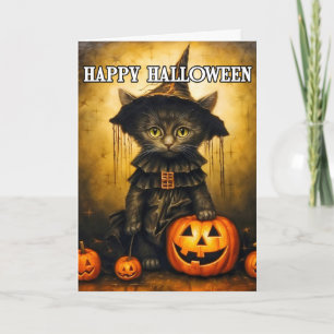 Adorable Little Black Kitty Cat Karte